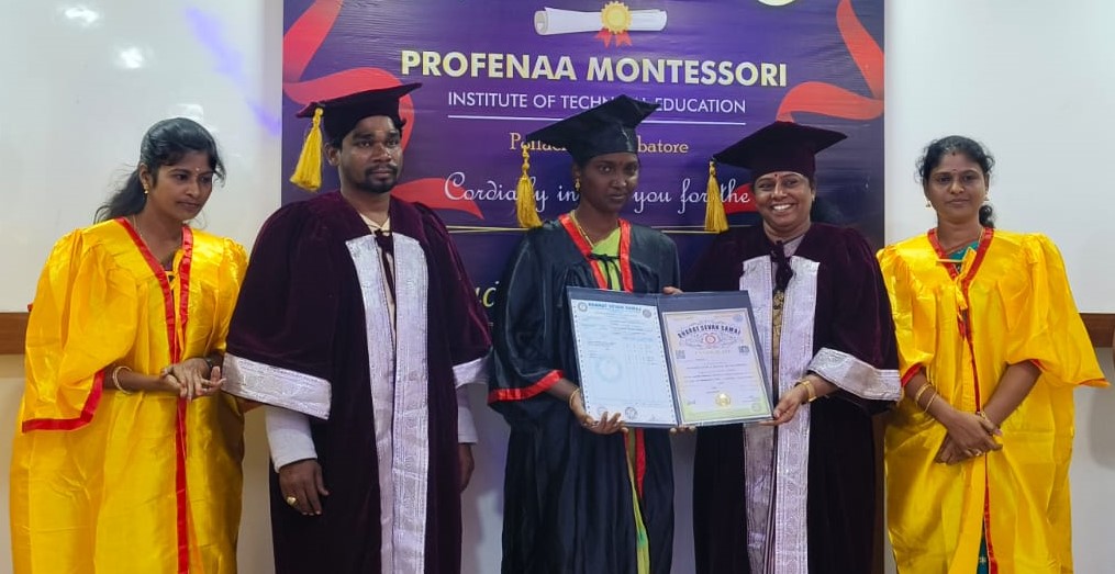 Montessori classroom with students learning