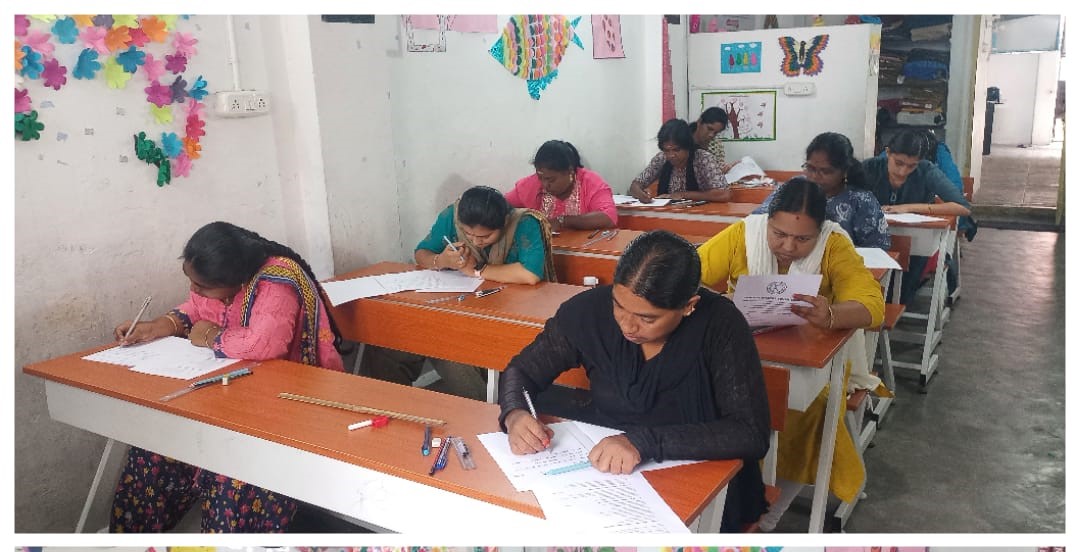Montessori classroom with students learning