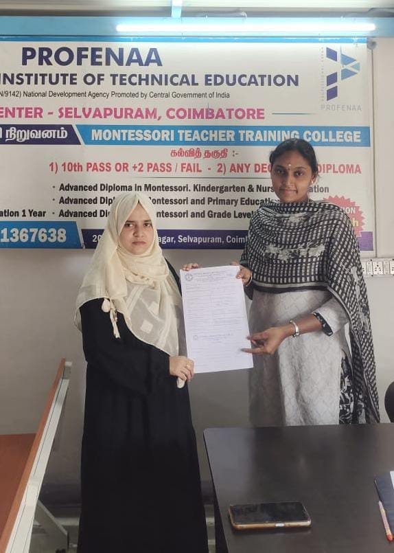 Best Montessori Teacher Training Institute for Women in Coimbatore